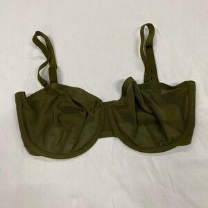 CUUP The Balconette Bra Moss Green Sheer Mesh Unlined Underwire 34H